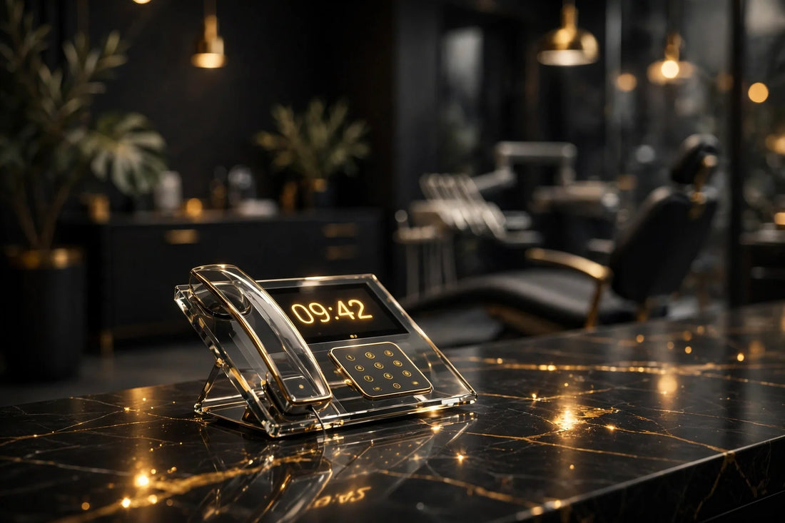 Premium vanity phone number header image for dental practices
