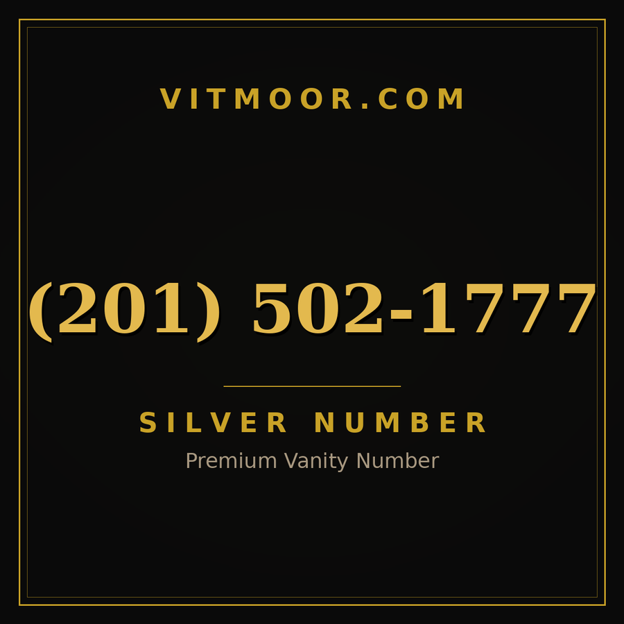 VITMOOR Silver premium number (201) 502-1777