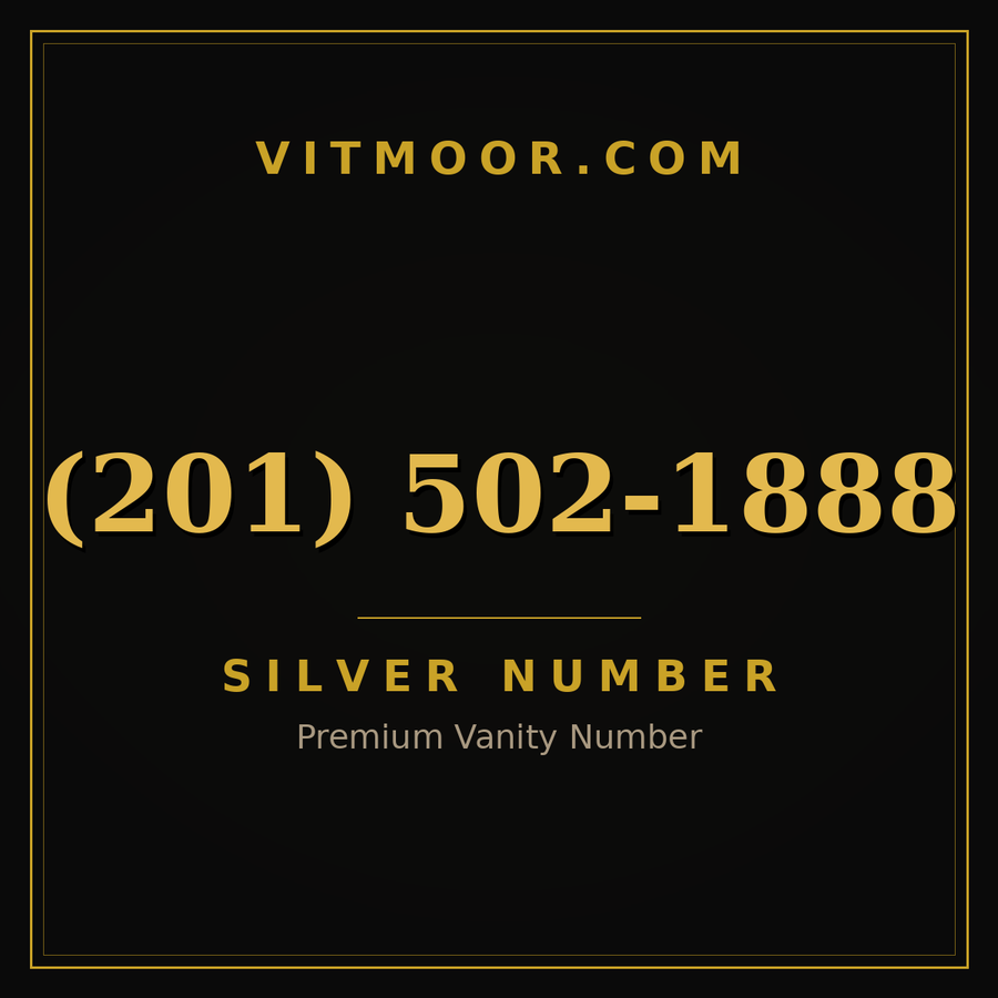 VITMOOR Silver premium number (201) 502-1888