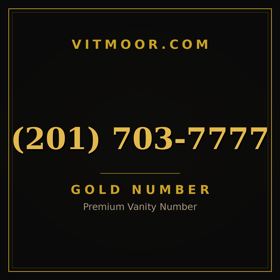 VITMOOR Gold premium number (201) 703-7777