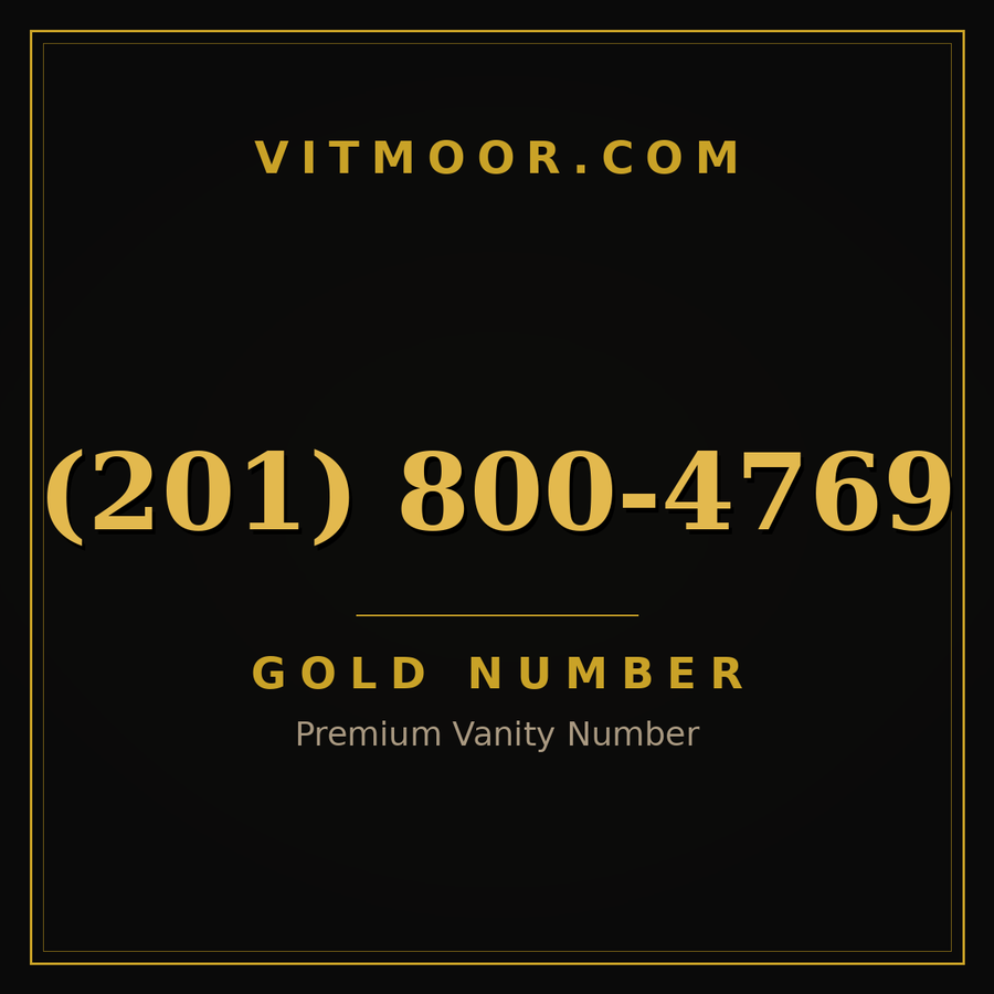VITMOOR Gold premium number (201) 800-4769
