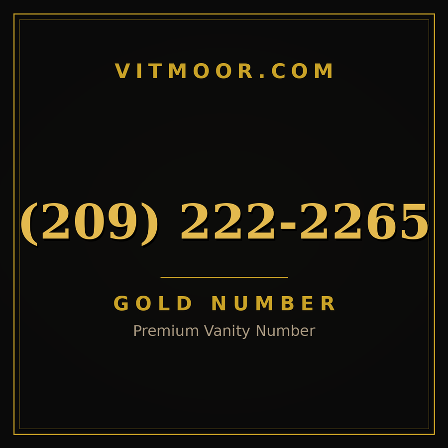 VITMOOR Gold premium number (209) 222-2265