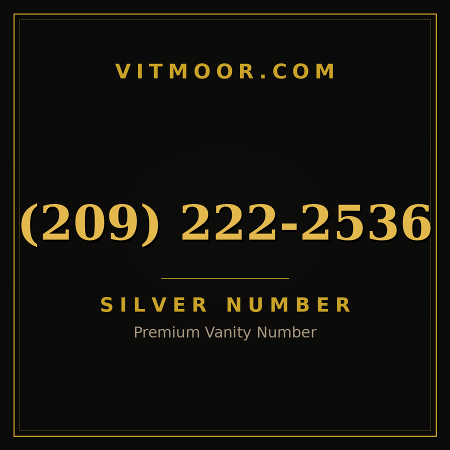 VITMOOR Silver premium number (209) 222-2536