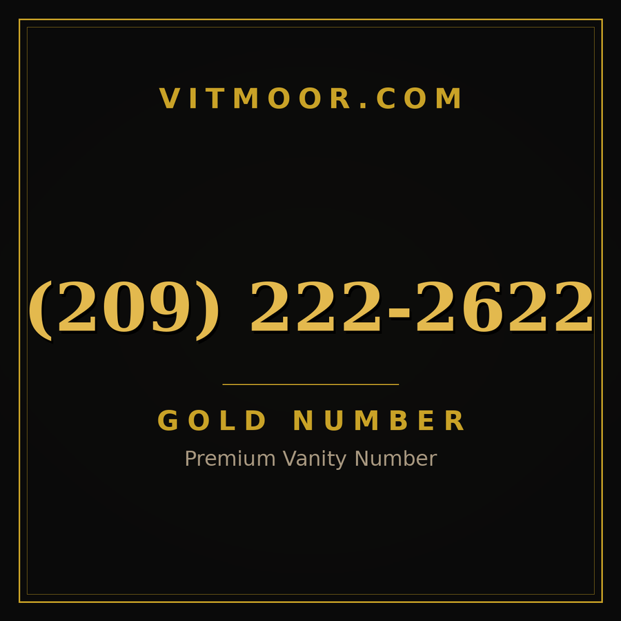 VITMOOR Gold premium number (209) 222-2622