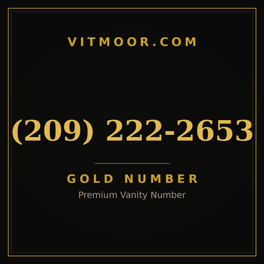 VITMOOR Gold premium number (209) 222-2653