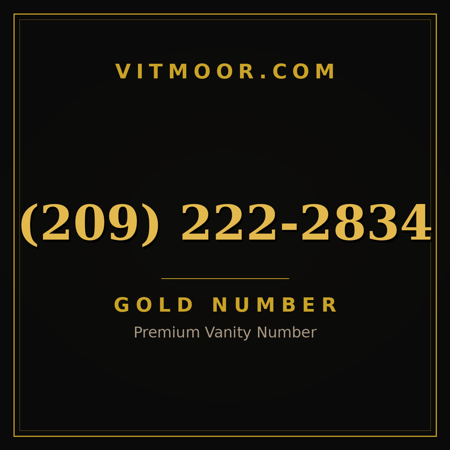 VITMOOR Gold premium number (209) 222-2834