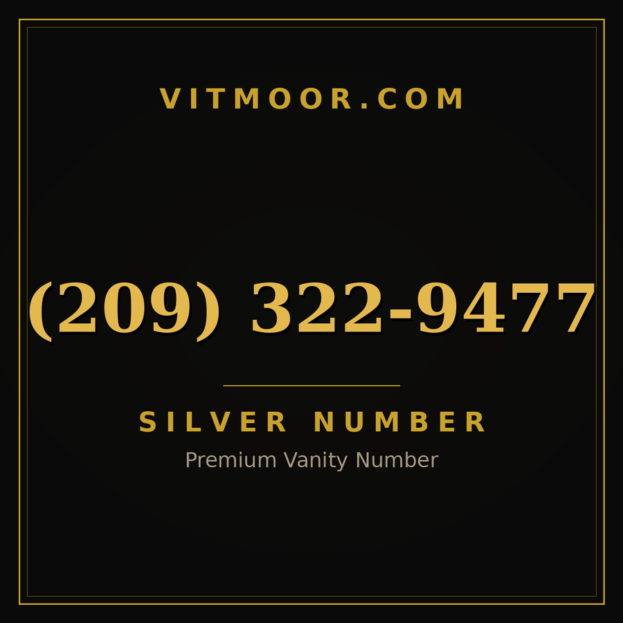 VITMOOR Silver premium number (209) 322-9477
