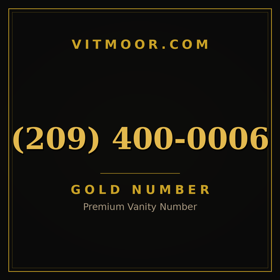 VITMOOR Gold premium number (209) 400-0006