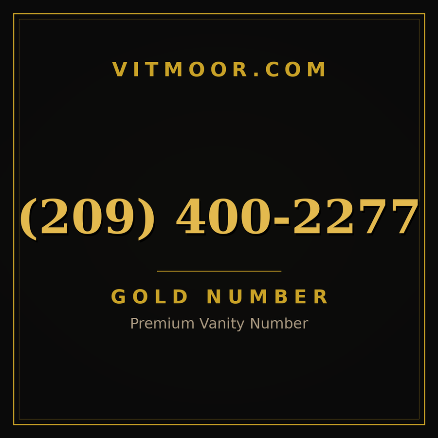 VITMOOR Gold premium number (209) 400-2277
