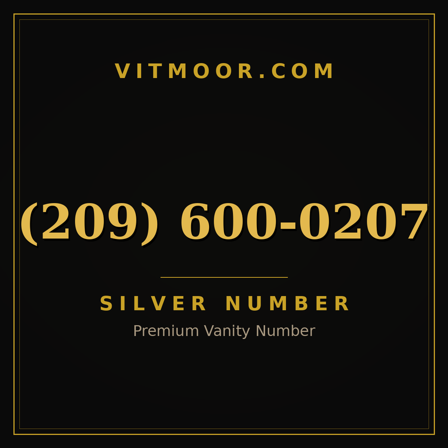 VITMOOR Silver premium number (209) 600-0207