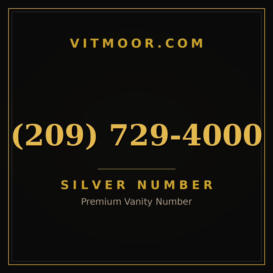 VITMOOR Silver premium number (209) 729-4000