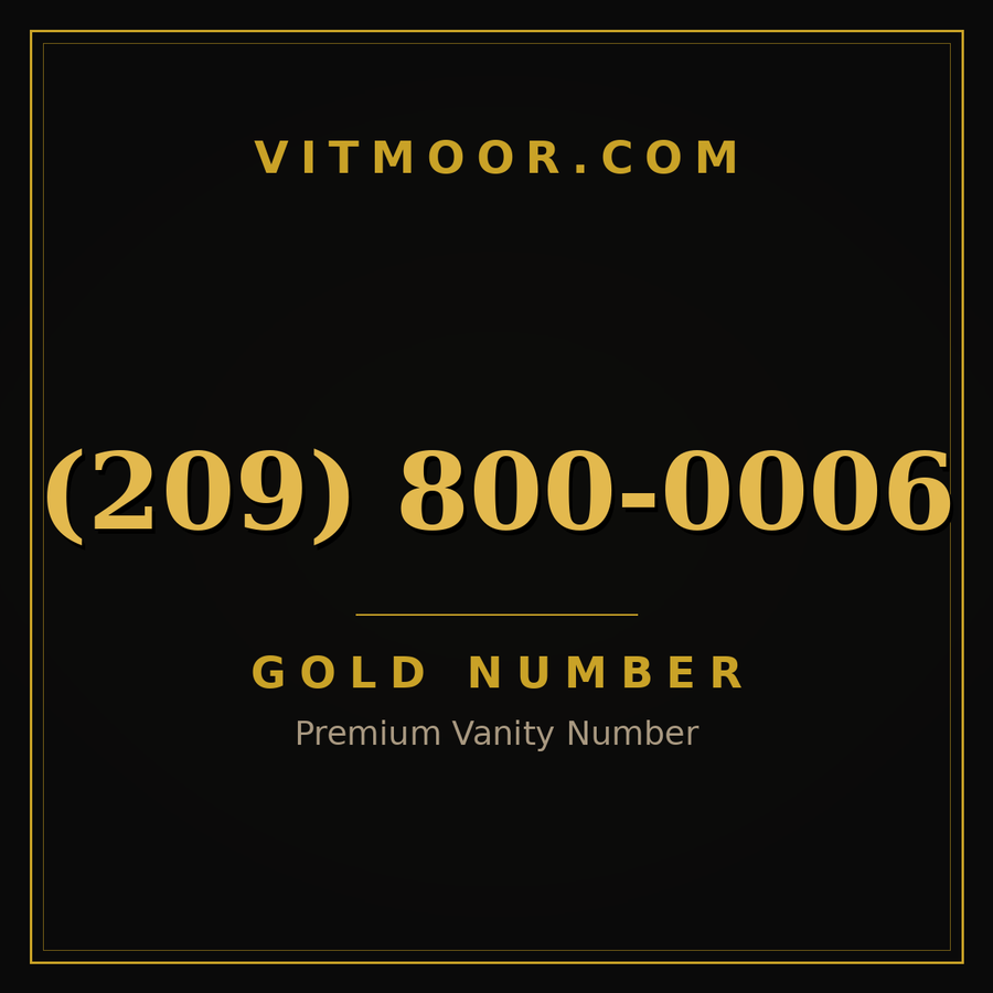 VITMOOR Gold premium number (209) 800-0006