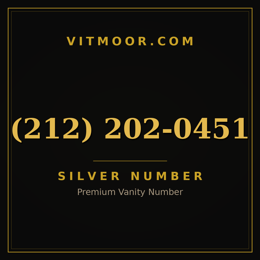 VITMOOR Silver premium number (212) 202-0451