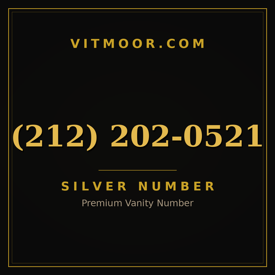 VITMOOR Silver premium number (212) 202-0521