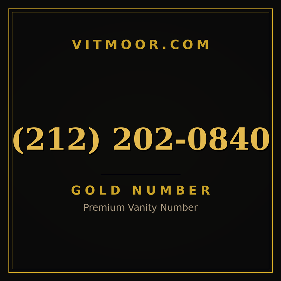 VITMOOR Gold premium number (212) 202-0840