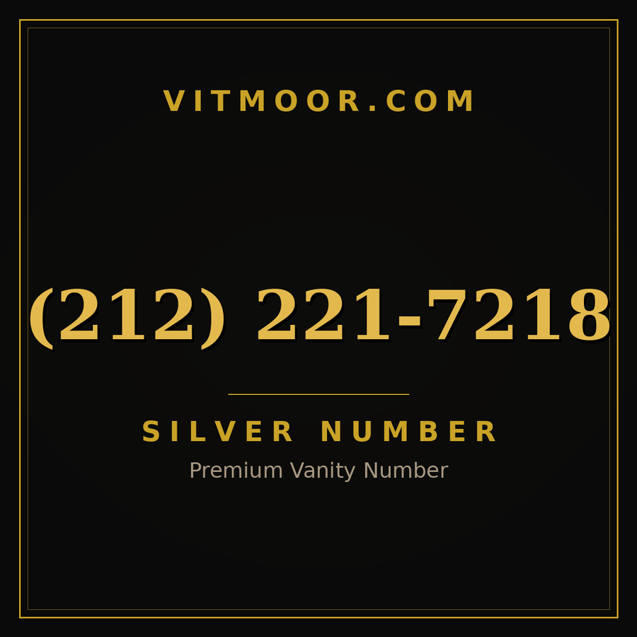 VITMOOR Silver premium number (212) 221-7218
