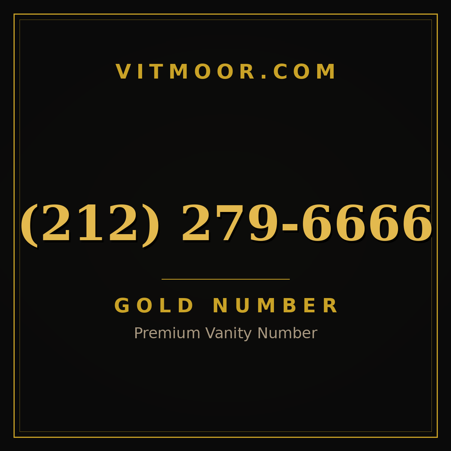 VITMOOR Gold premium number (212) 279-6666