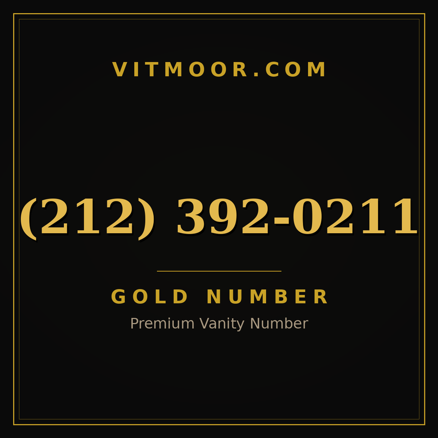 VITMOOR Gold premium number (212) 392-0211