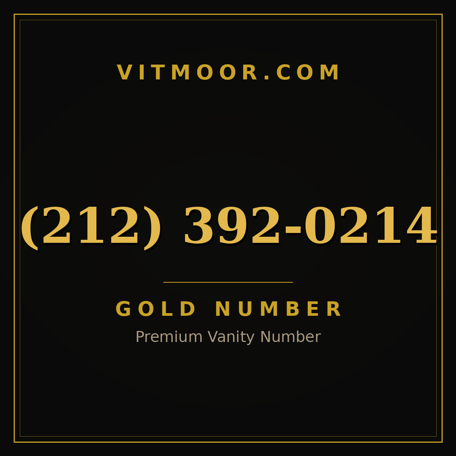 VITMOOR Gold premium number (212) 392-0214