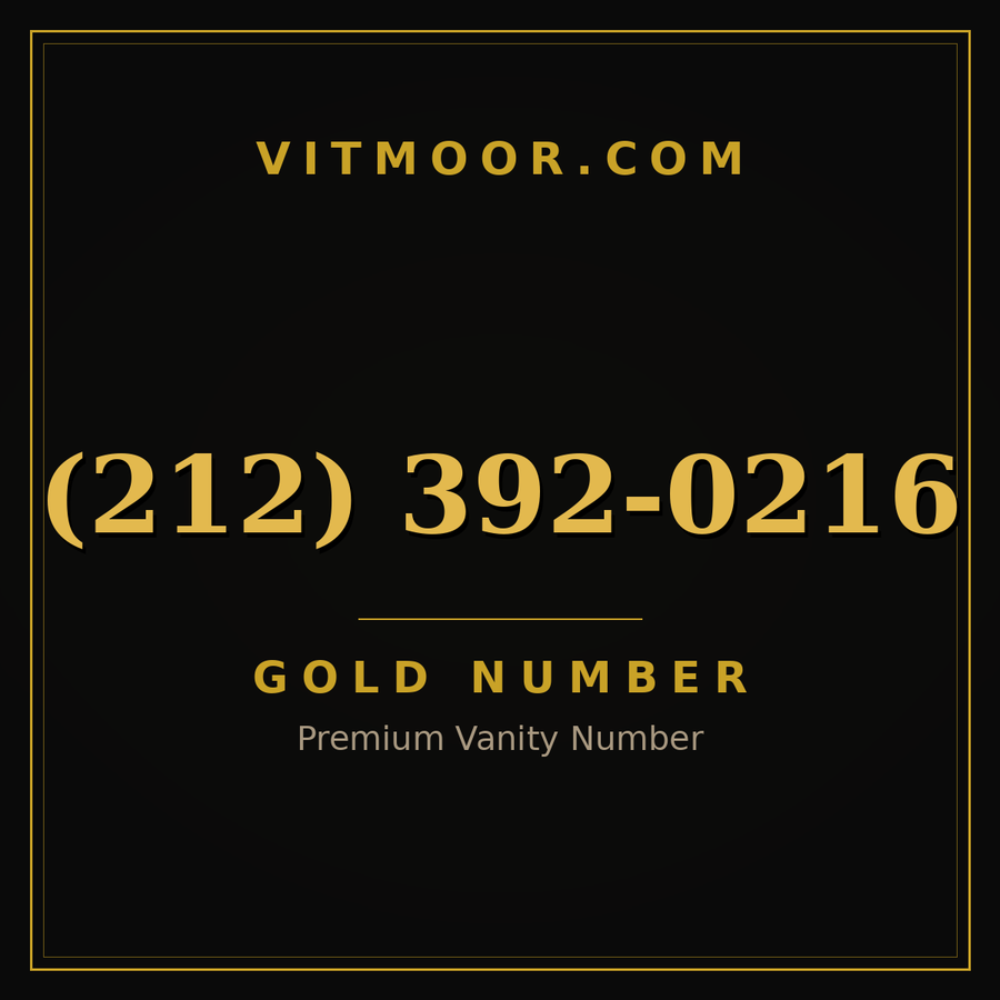 VITMOOR Gold premium number (212) 392-0216