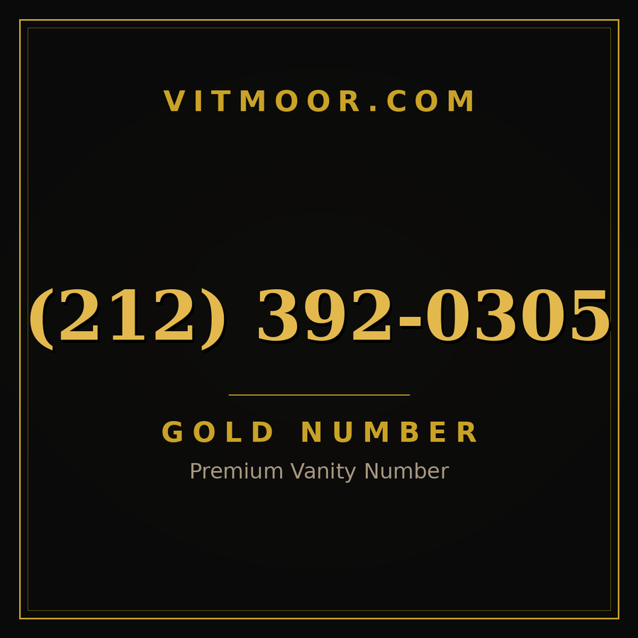 VITMOOR Gold premium number (212) 392-0305