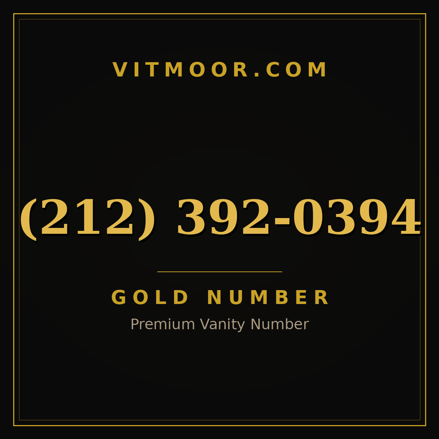 VITMOOR Gold premium number (212) 392-0394