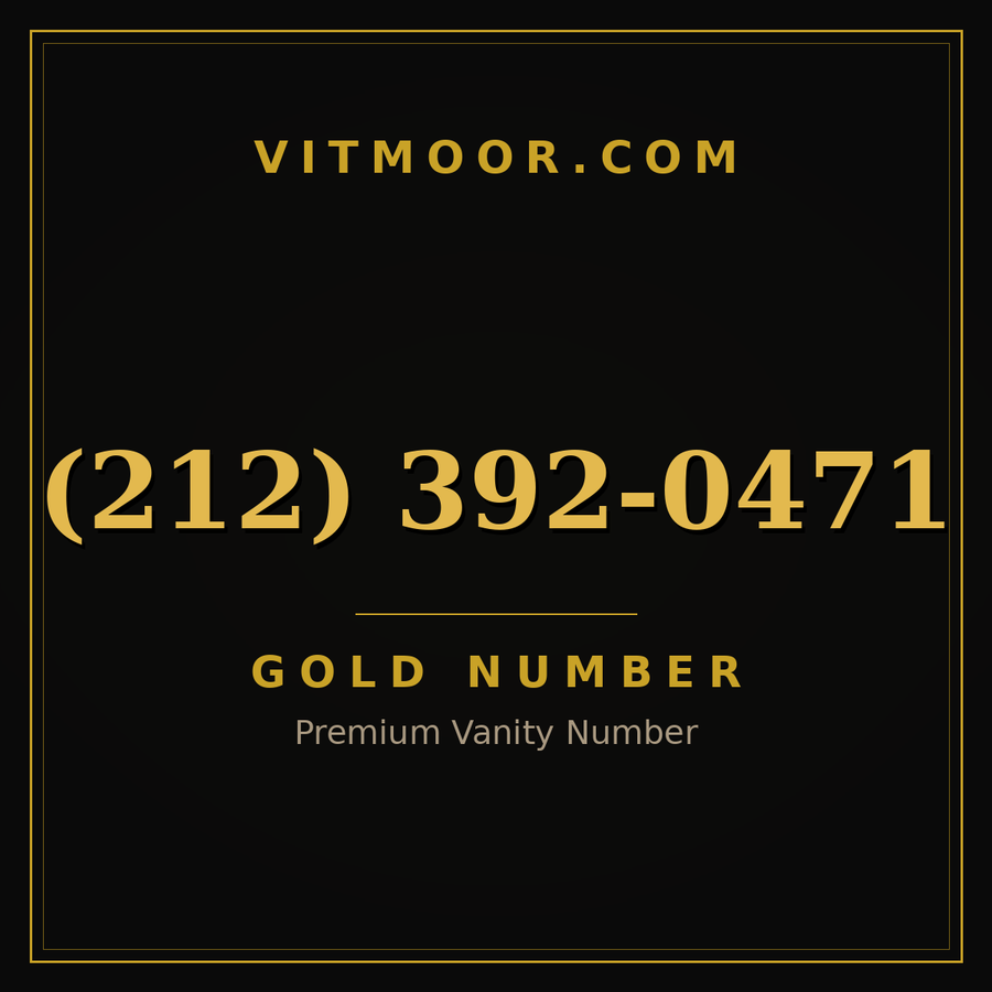VITMOOR Gold premium number (212) 392-0471