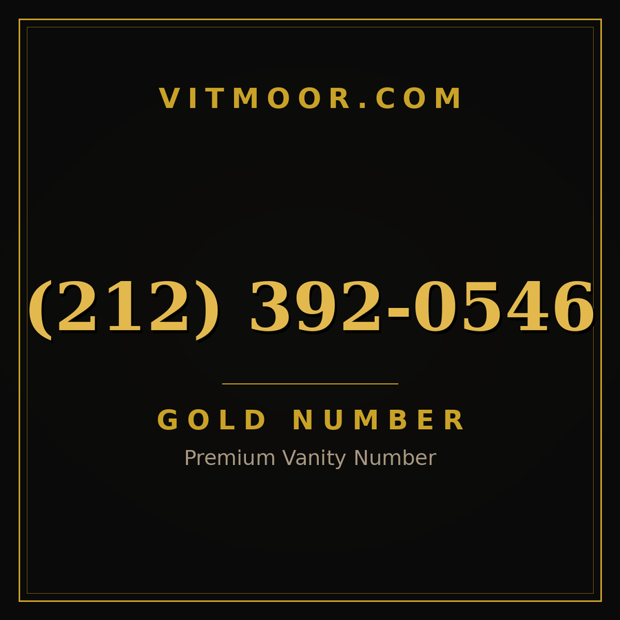 VITMOOR Gold premium number (212) 392-0546