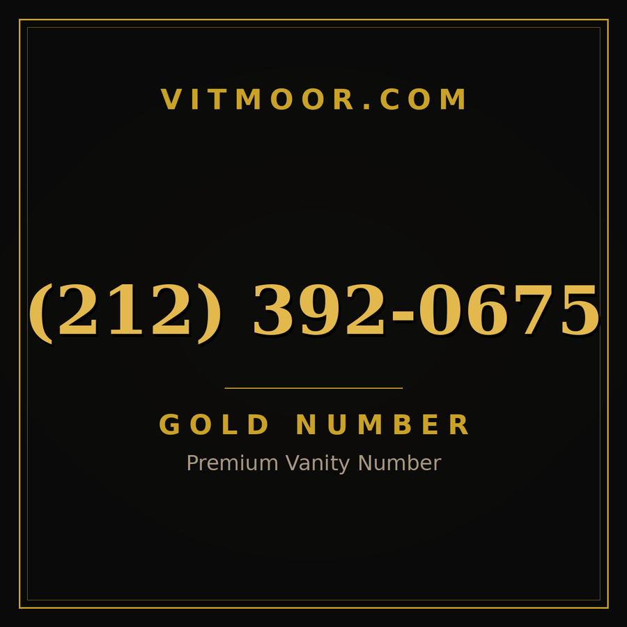 VITMOOR Gold premium number (212) 392-0675