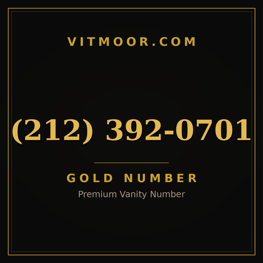 VITMOOR Gold premium number (212) 392-0701