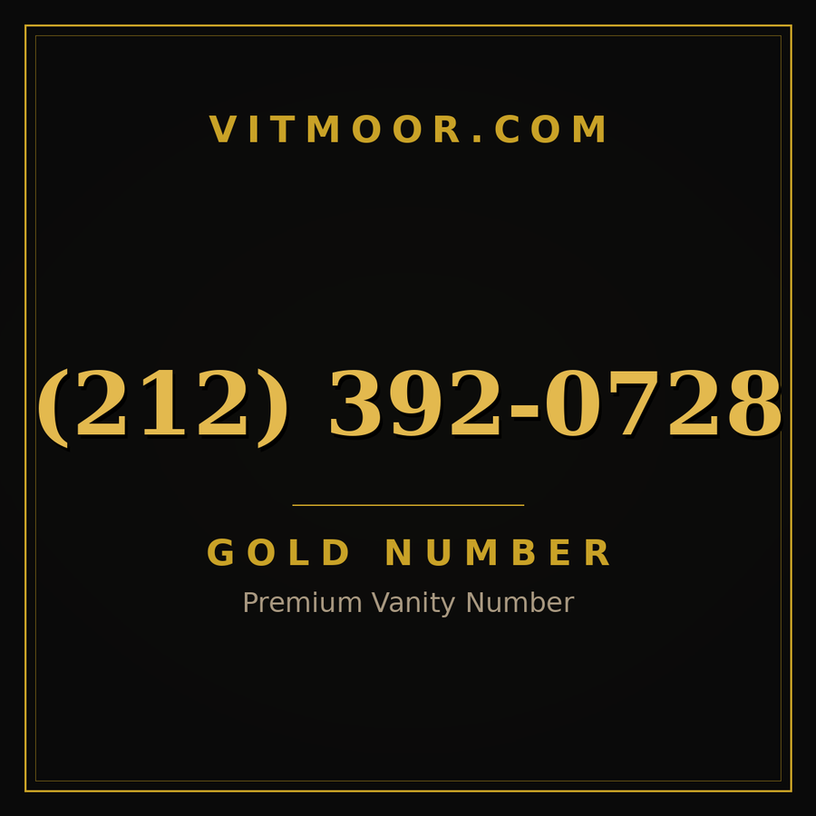 VITMOOR Gold premium number (212) 392-0728