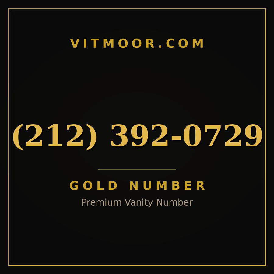 VITMOOR Gold premium number (212) 392-0729
