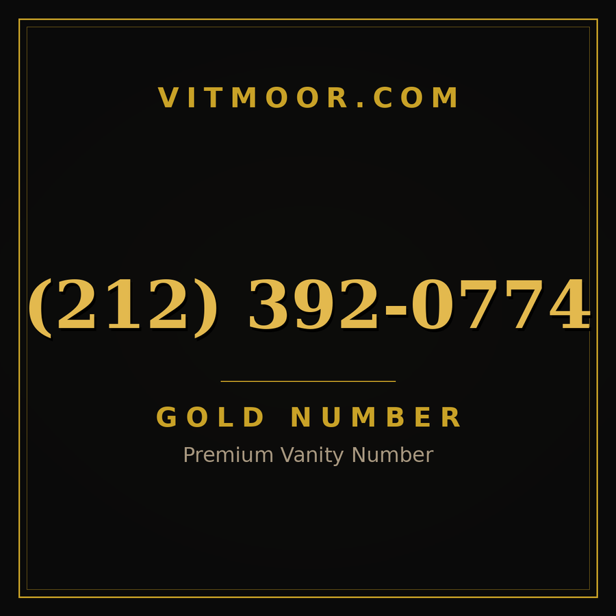 VITMOOR Gold premium number (212) 392-0774