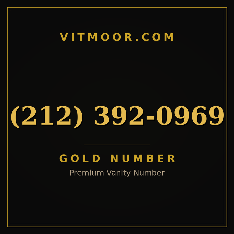 VITMOOR Gold premium number (212) 392-0969