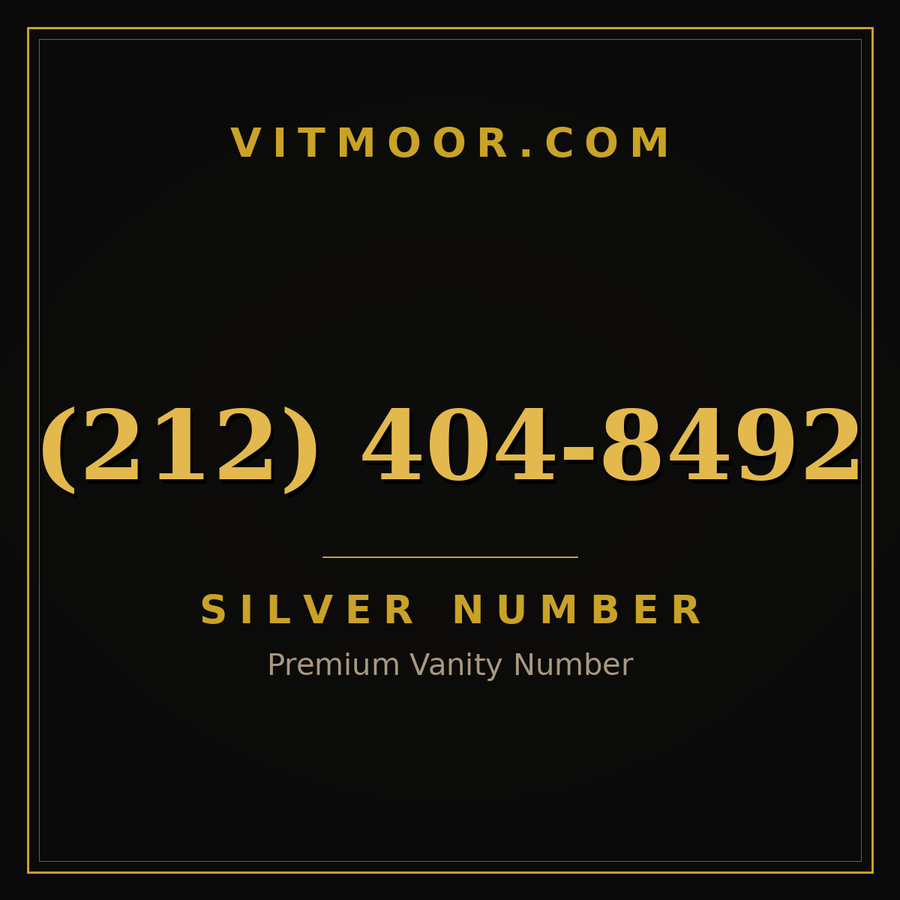 VITMOOR Silver premium number (212) 404-8492