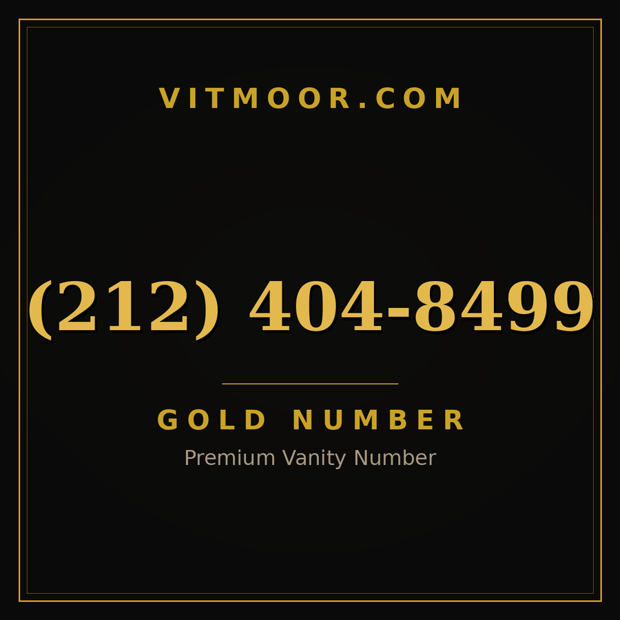 VITMOOR Gold premium number (212) 404-8499