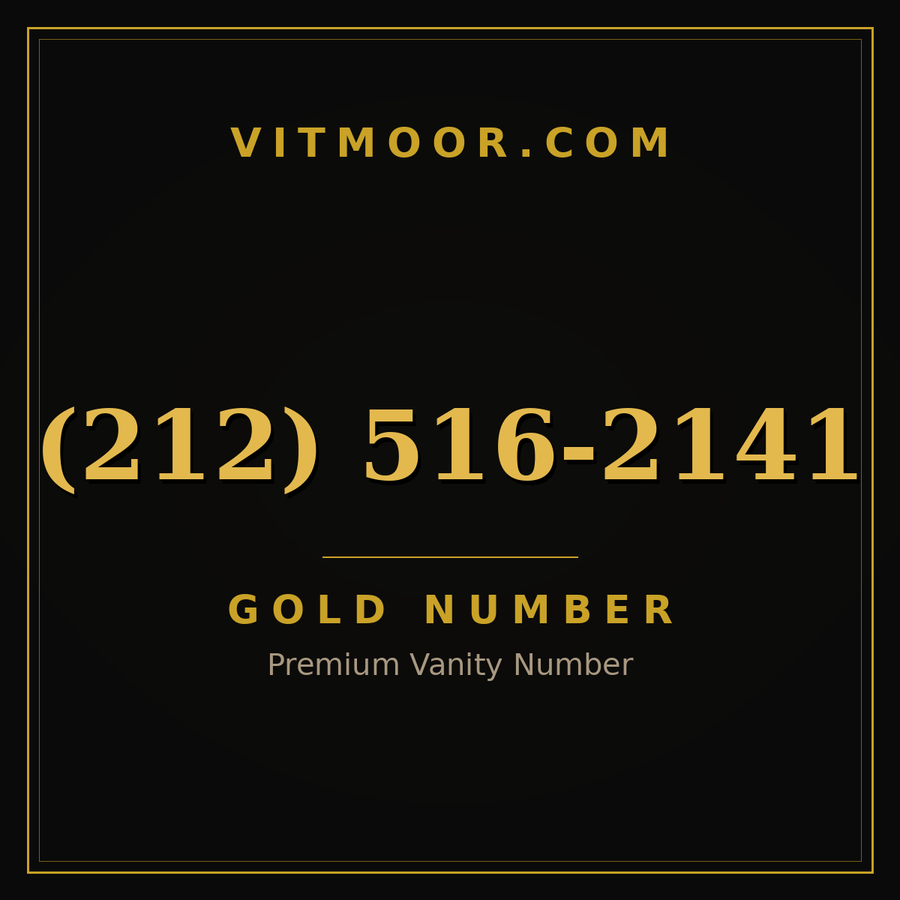 VITMOOR Gold premium number (212) 516-2141