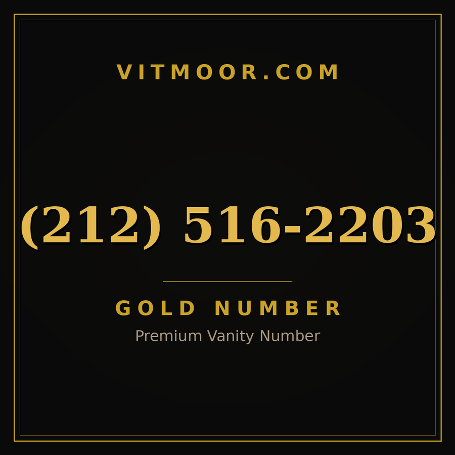 VITMOOR Gold premium number (212) 516-2203