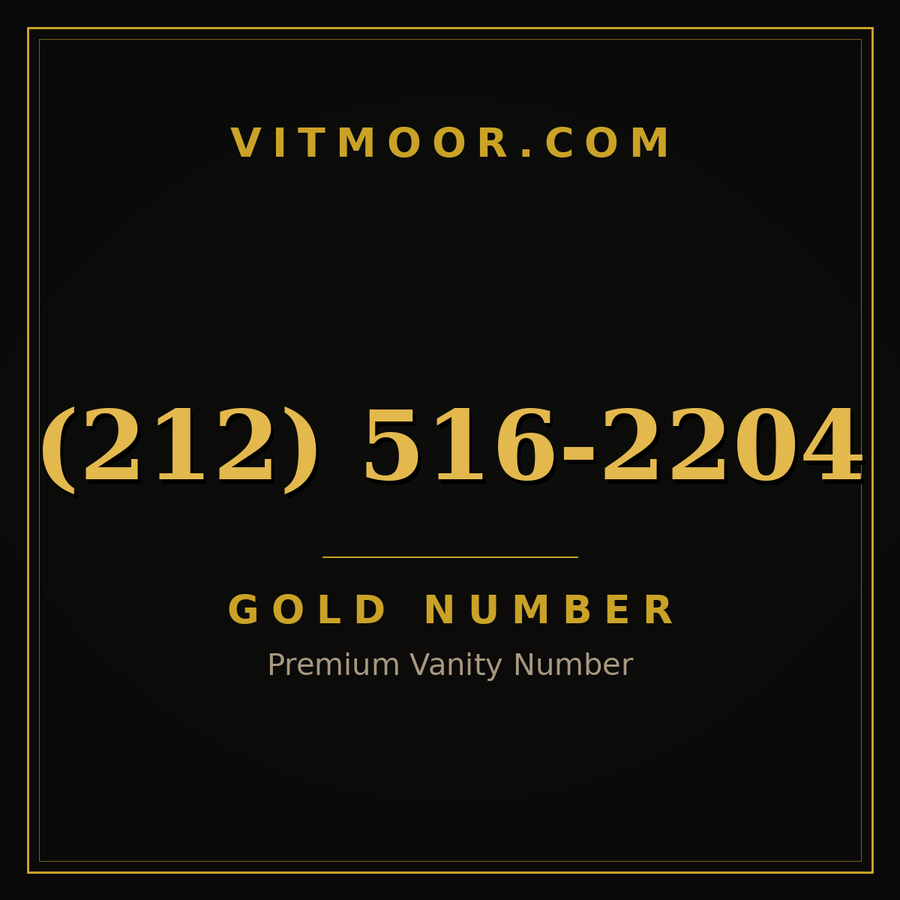 VITMOOR Gold premium number (212) 516-2204