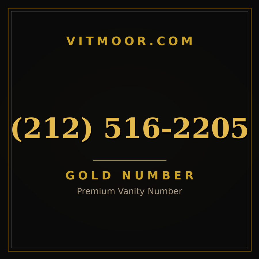 VITMOOR Gold premium number (212) 516-2205