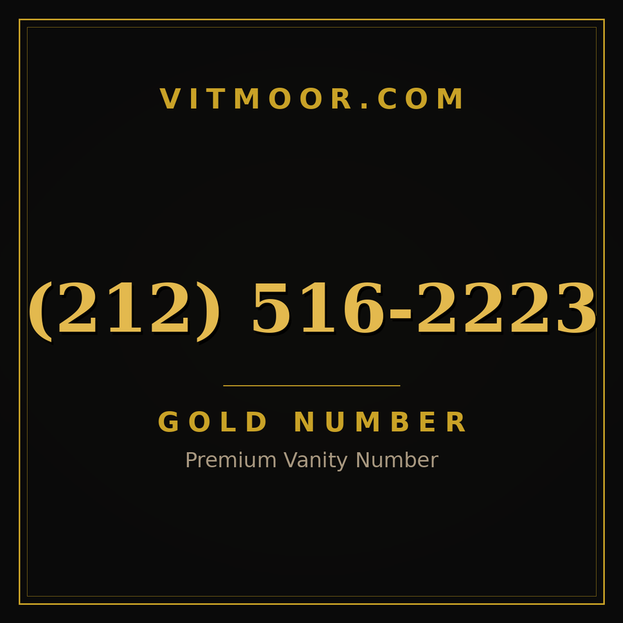 VITMOOR Gold premium number (212) 516-2223