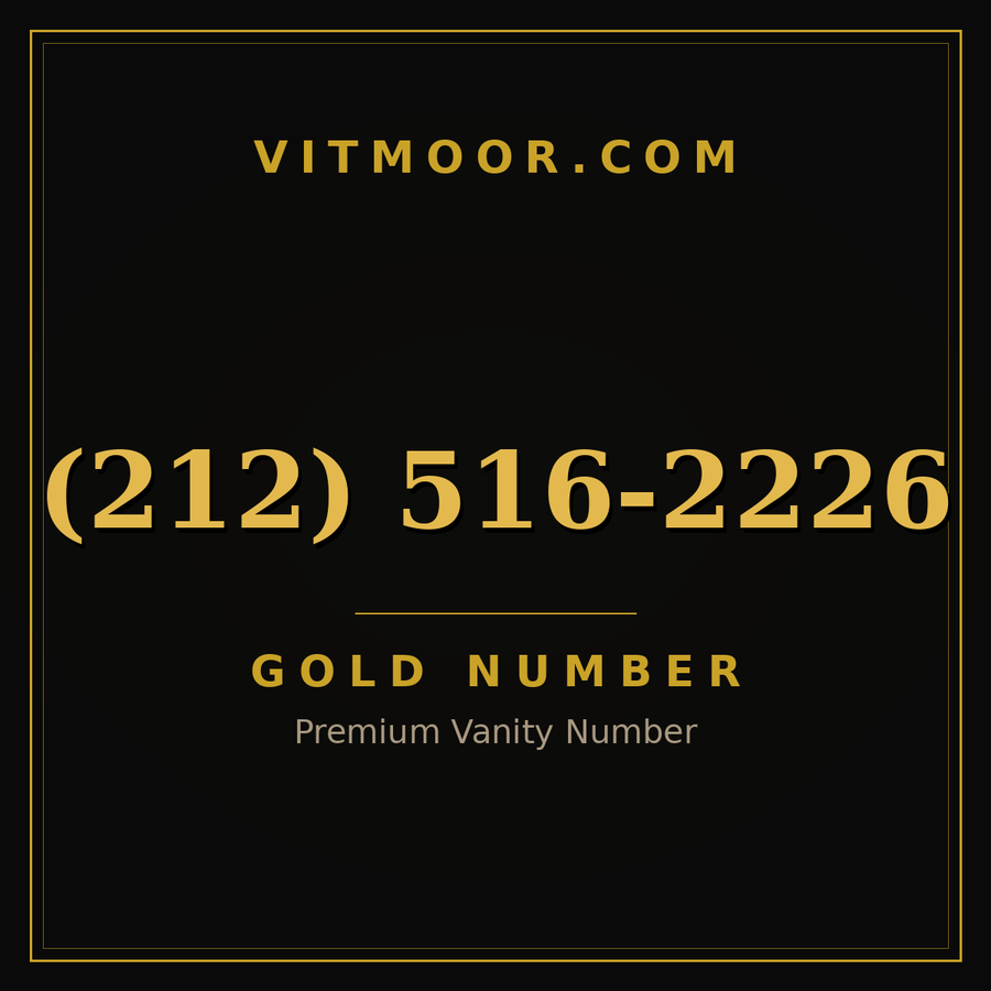 VITMOOR Gold premium number (212) 516-2226