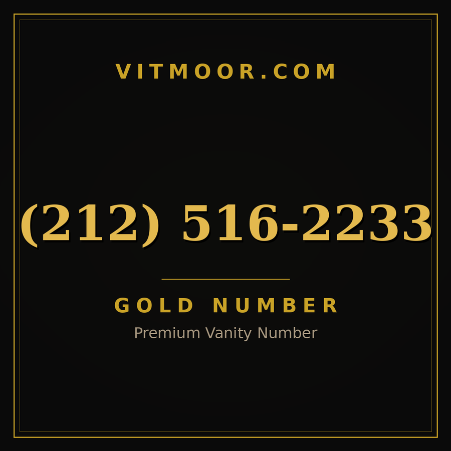 VITMOOR Gold premium number (212) 516-2233