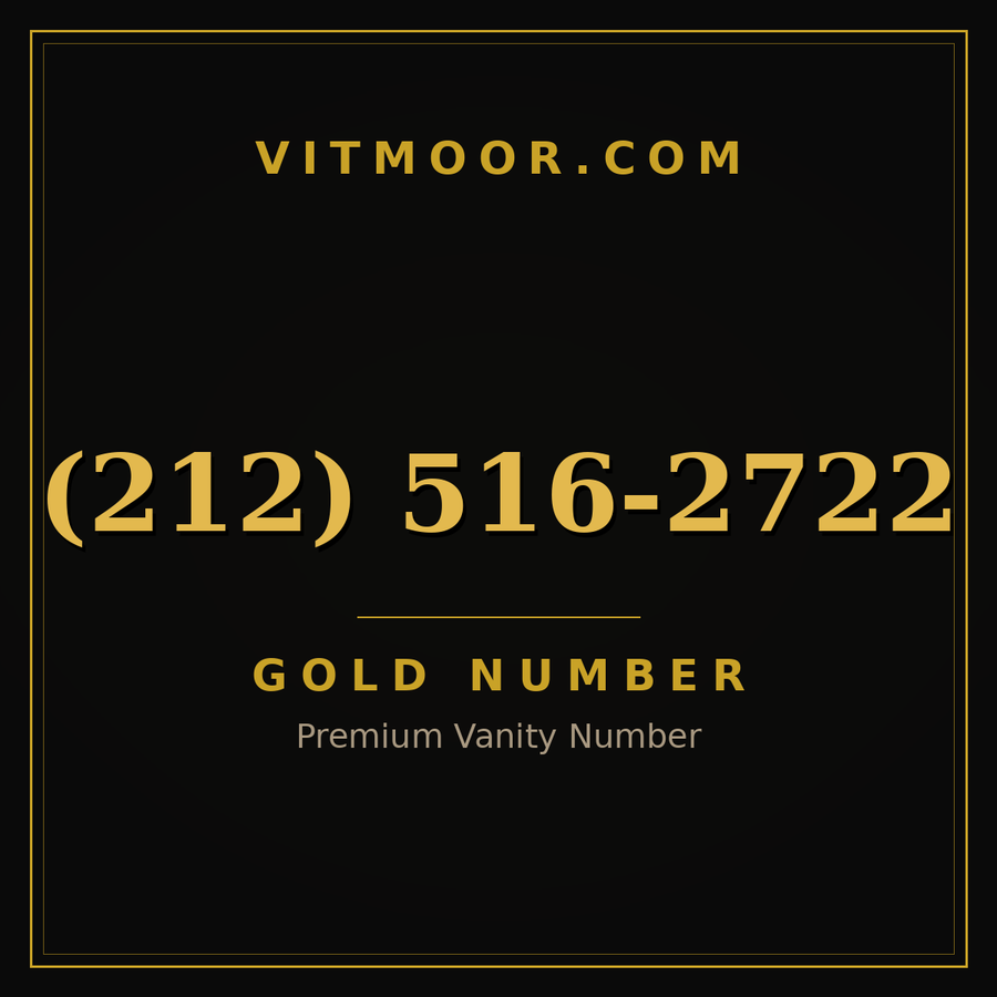 VITMOOR Gold premium number (212) 516-2722