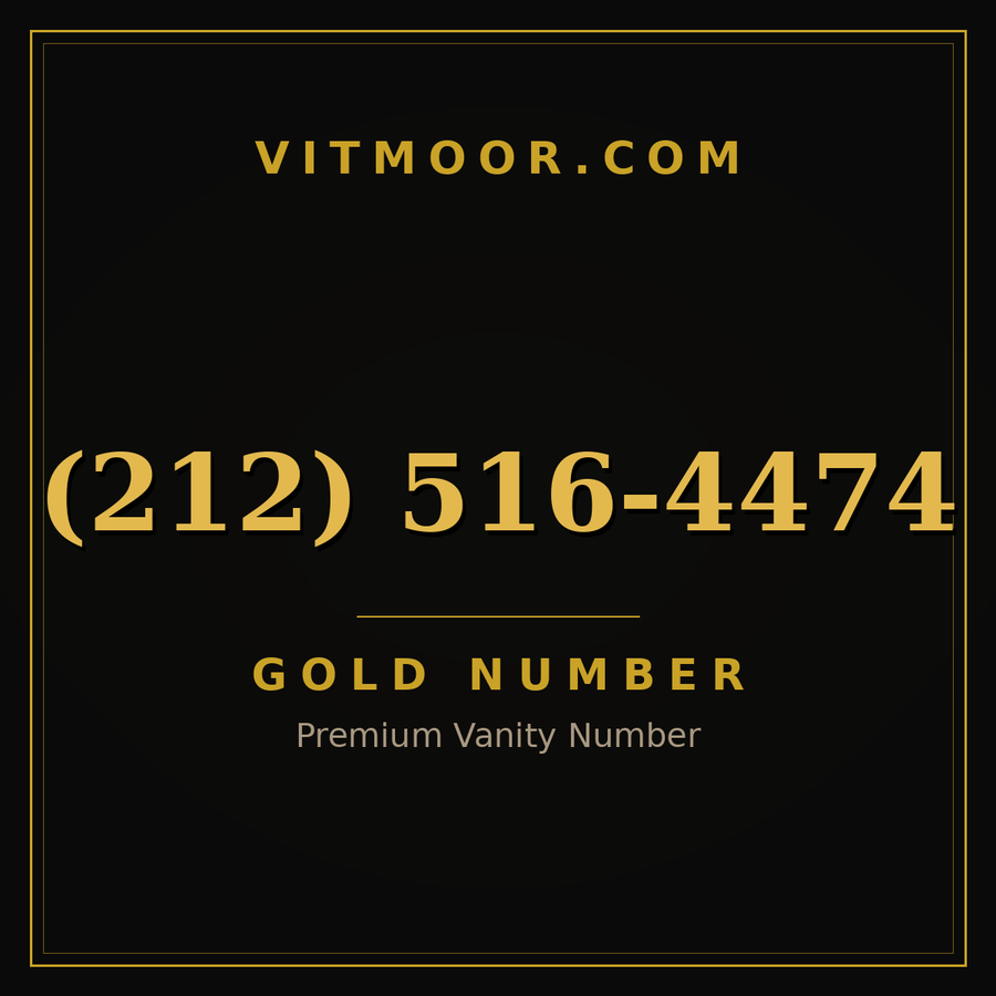 VITMOOR Gold premium number (212) 516-4474