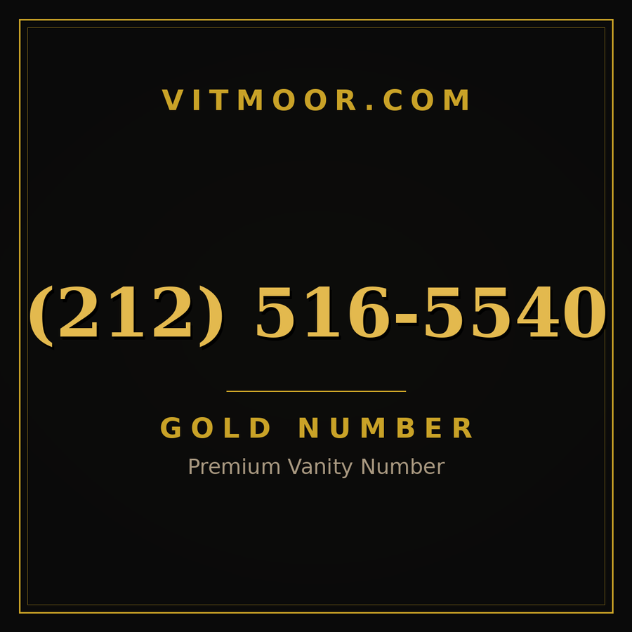 VITMOOR Gold premium number (212) 516-5540