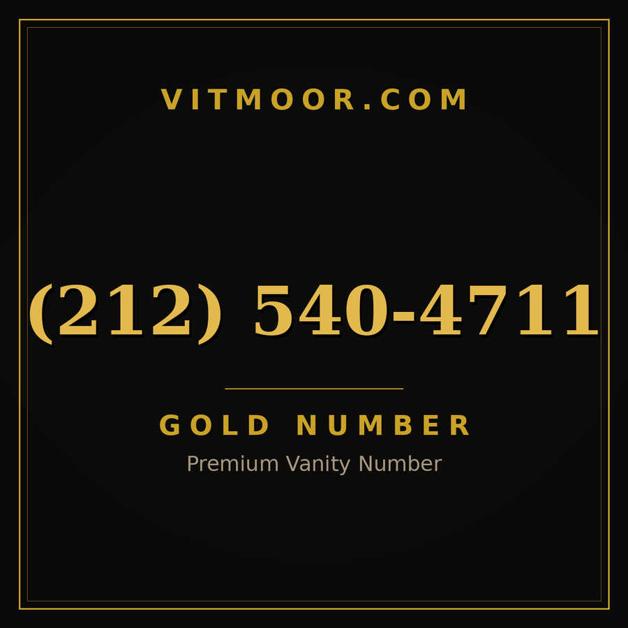 VITMOOR Gold premium number (212) 540-4711