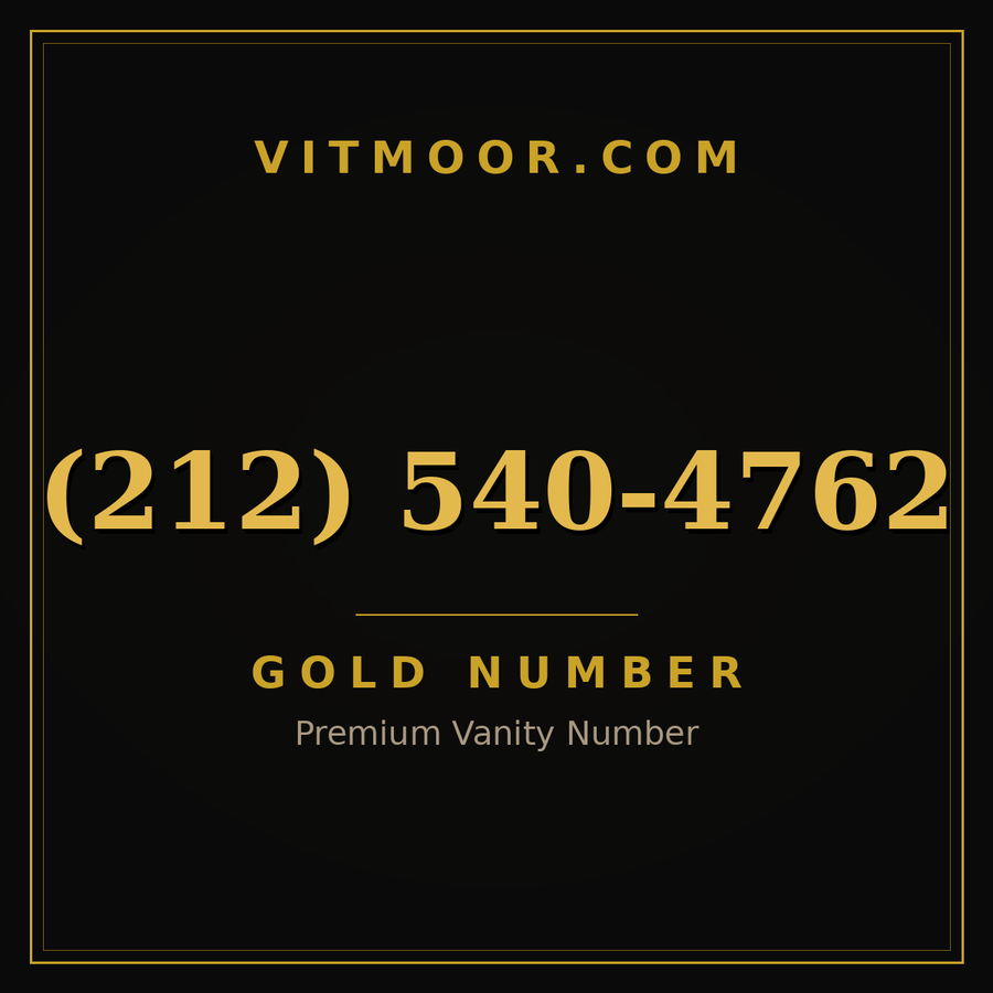 VITMOOR Gold premium number (212) 540-4762