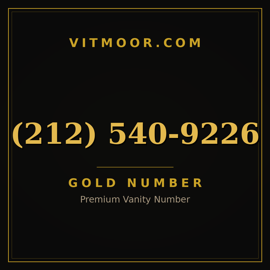 VITMOOR Gold premium number (212) 540-9226