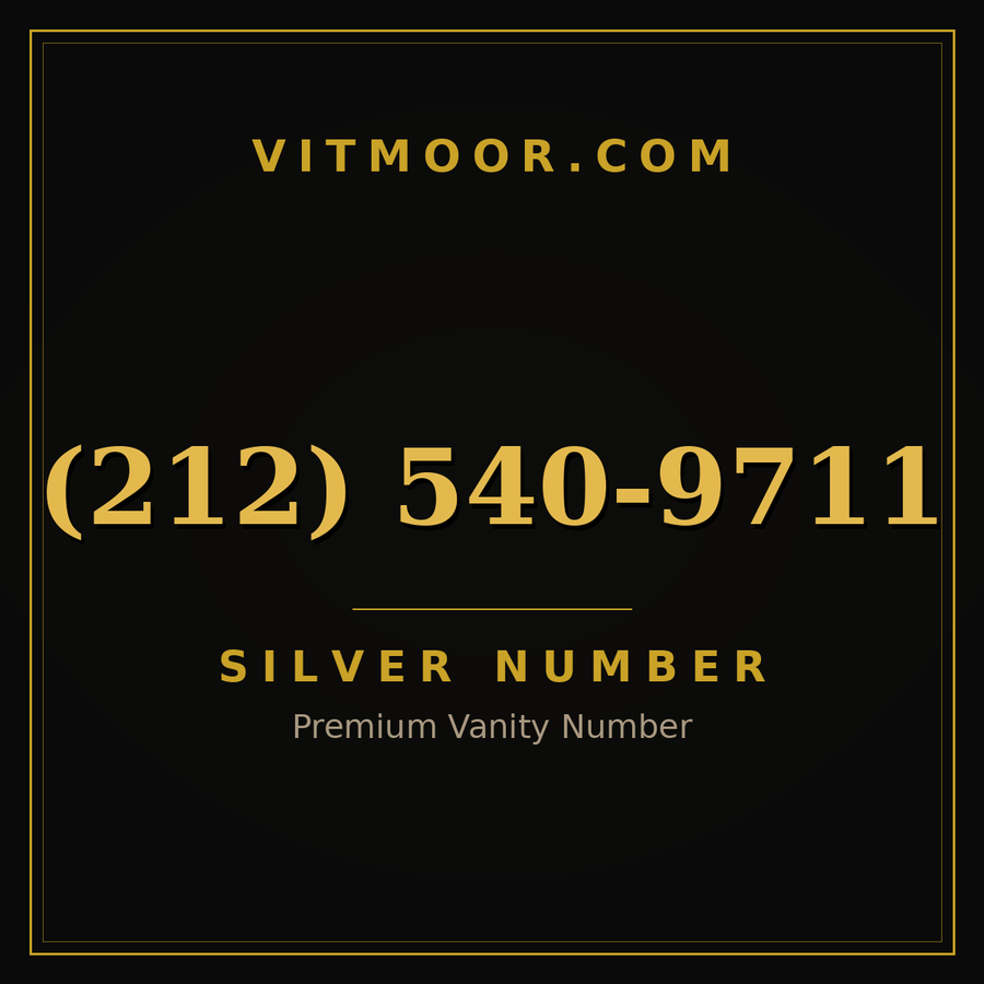 VITMOOR Silver premium number (212) 540-9711